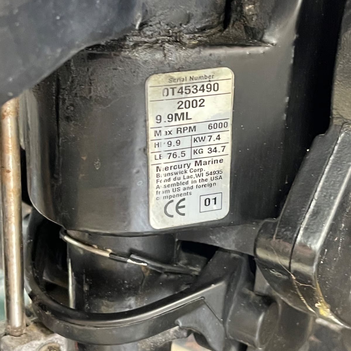 used boat engines for sale 2002 Mercury 9.9 HP 2-Stroke boat motor thumbnail
